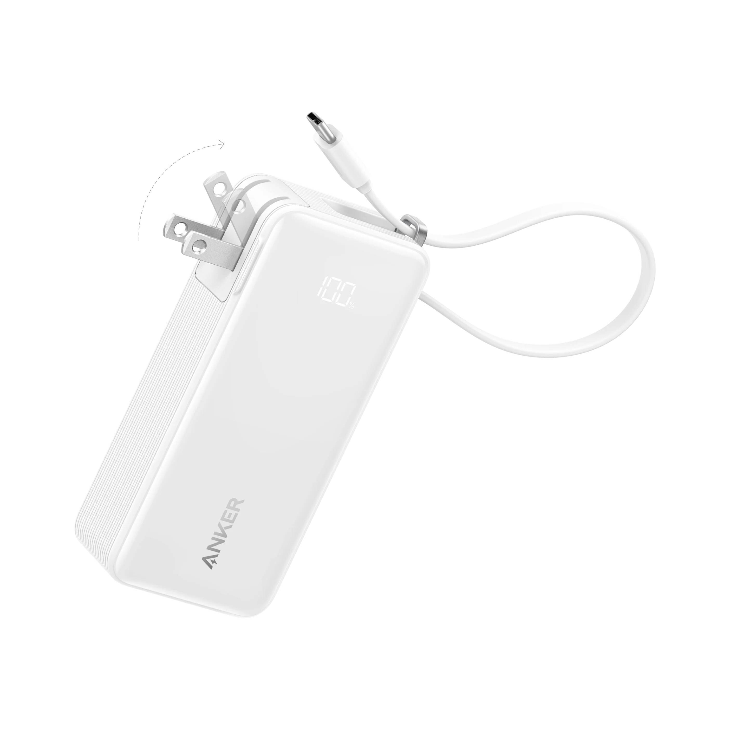 Anker 3-in-1 Power Bank (10K, Fusion, Built-In Cable)